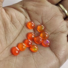 Orange Ethiopian opal 10mm round cabochon
